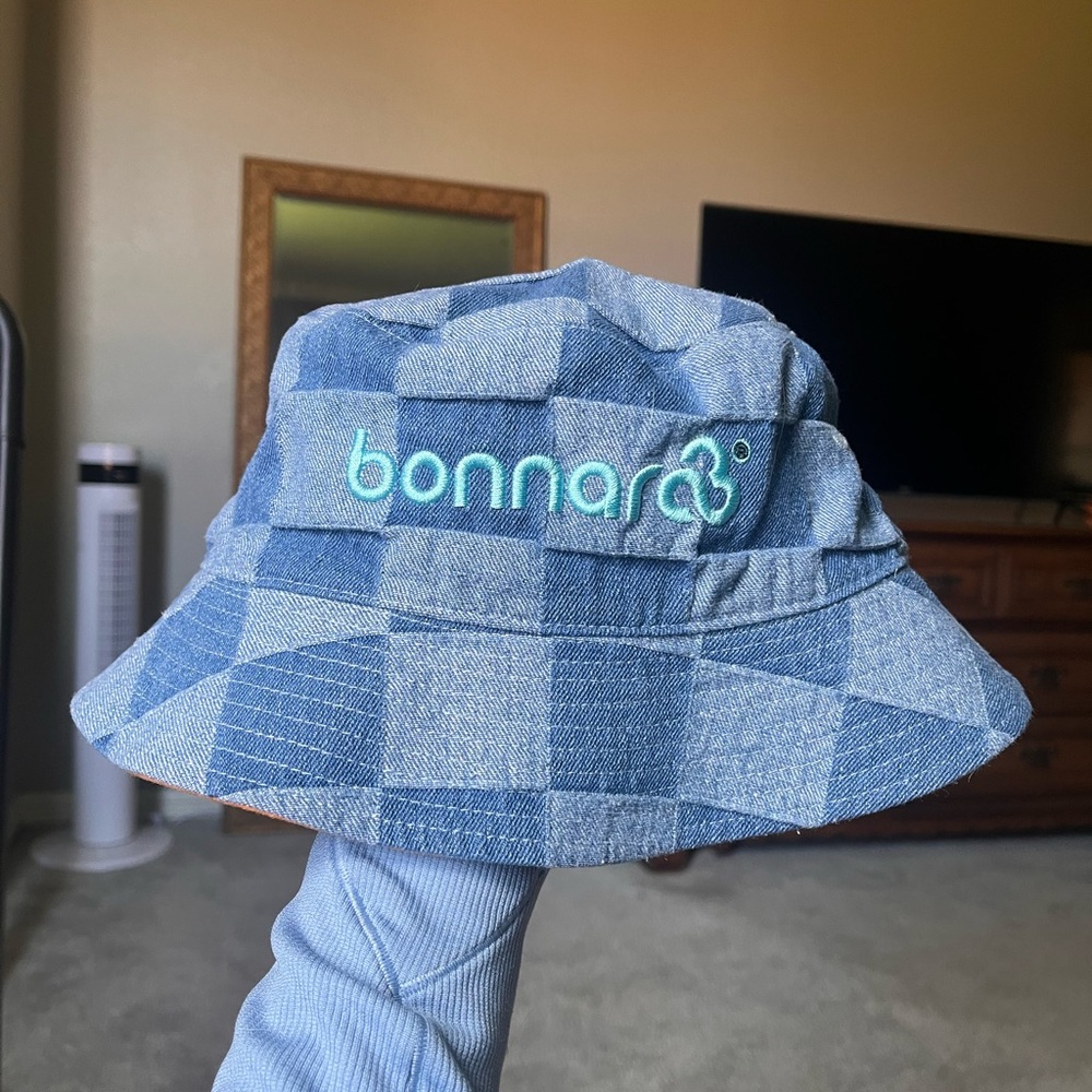 Blue Patterned Bucket Hat Casual Summer Accessory